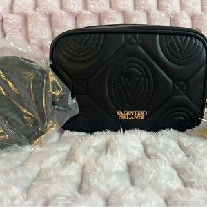 Valentino Orlandi Black Quilted Crossbody Bag